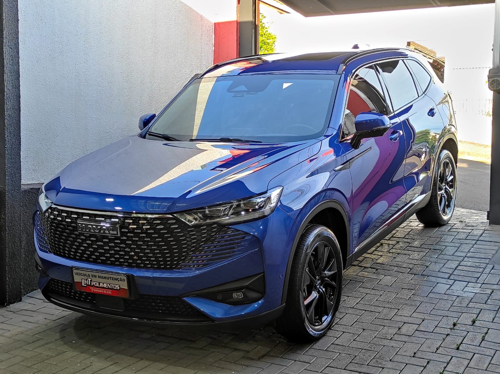Haval H6 azul finalizado com espelhamento e proteção de pintura